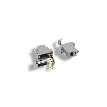 Cable Wholesale Modular Adapter, Gray, DB15 Female to RJ45 Female 32D1-18400